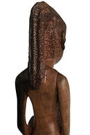 Ebony Hand Carving African Figurines statues / Woman with cornrows holding an empty jar and another jar at her feet - Afrilege
