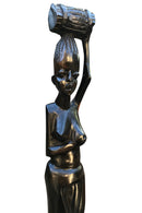 Ebony wood Hand Carving African woman statue Figurine - Afrilege