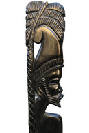 African Couple Head Ebony Wood Carved statue ( set of 2) - Afrilege