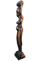 Ebony wood Hand Carving African woman statue Figurine - Afrilege