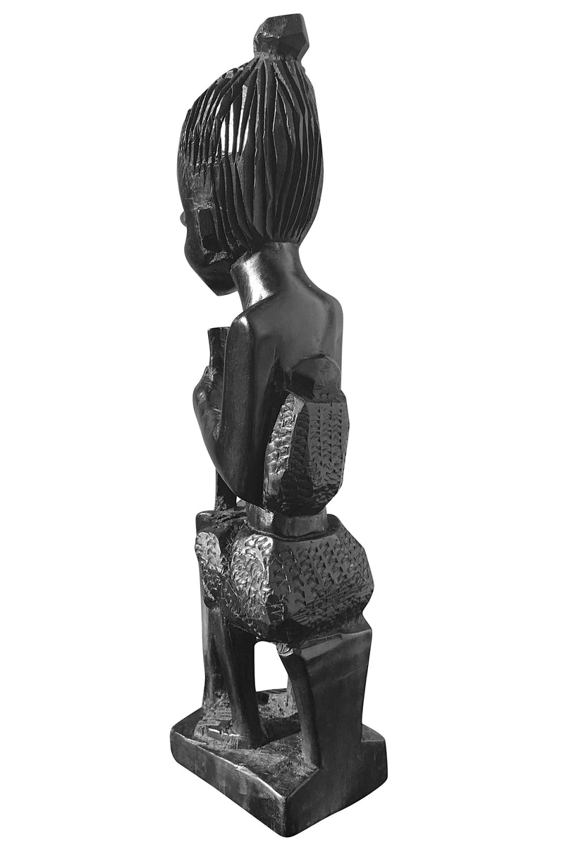 Ebony wood Hand Carving African woman statue Figurine - Afrilege