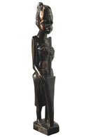 Ebony wood Hand Carving African woman statue Figurine - Afrilege