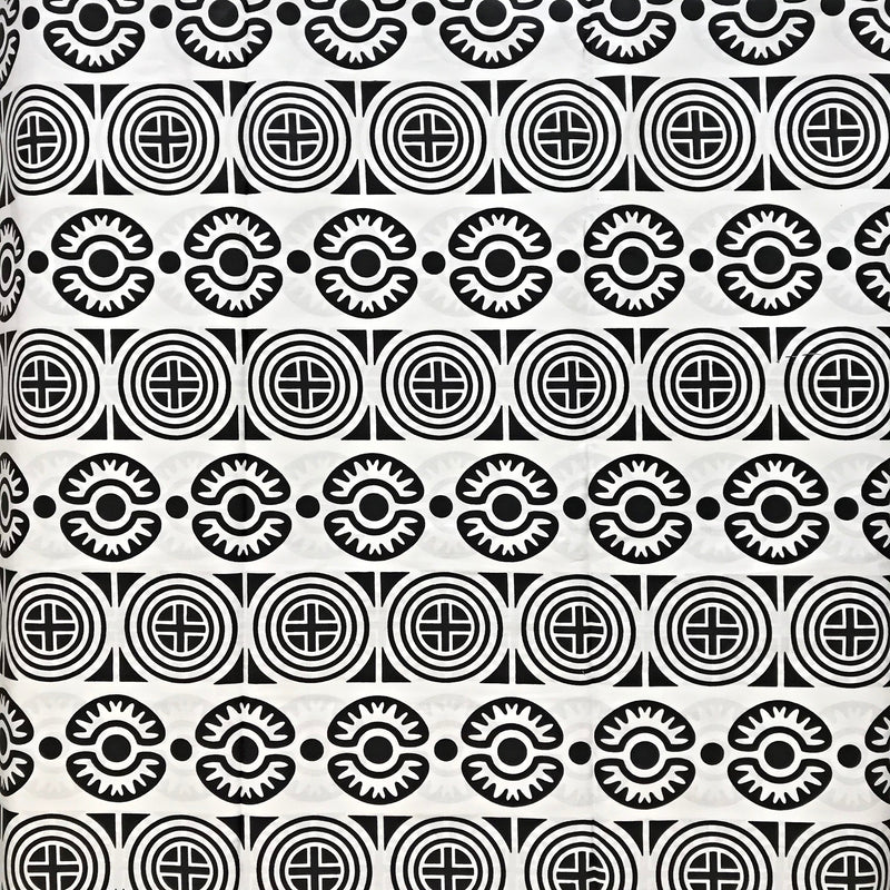 100% Cotton African Fabric (6 yards) - Black & white - Afrilege
