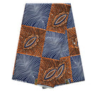 100% Cotton African Print Fabric (6 yards) - Blue / Orange - Afrilege