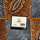 100% Cotton African Print Fabric (6 yards) - Blue / Orange - Afrilege