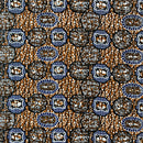 100% Cotton African Print Fabric (6 yards) - Brown / Blue - Afrilege