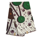 100% Cotton African Print Fabric (6 yards) - Brown / Green / Beige - Afrilege