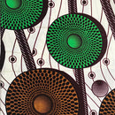 100% Cotton African Print Fabric (6 yards) - Brown / Green / Beige - Afrilege