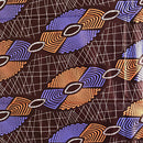 100% Cotton African Print Fabric (6 yards) - Brown / Orange / Purple - Afrilege