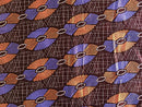 100% Cotton African Print Fabric (6 yards) - Brown / Orange / Purple - Afrilege