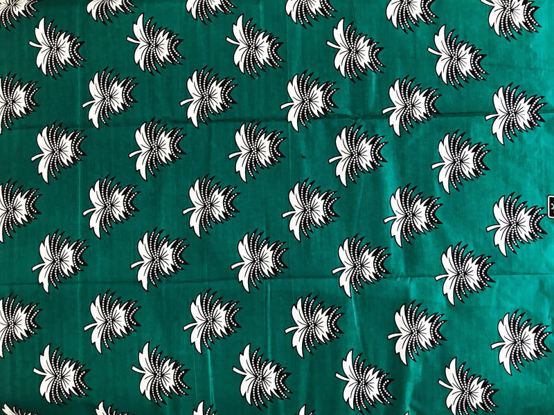 100% Cotton African Print Fabric (6 yards) - Green - Afrilege