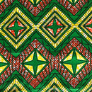 100% Cotton African Print Fabric (6 yards) - Green / Orange / Yellow - Afrilege