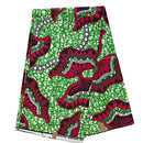 100% Cotton African Print Fabric (6 yards) - Green / Red - Afrilege