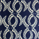 100% Cotton African Print Fabric (6 yards) - Navy blue / beige - Afrilege