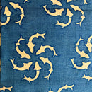 100% Cotton African Print Fabric (6 yards) - Navy / Peach - Afrilege