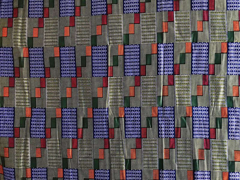 100% Cotton African Print Fabric (6 yards) - Olive green / Blue - Afrilege