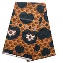 100% Cotton African Print Fabric (6 yards) - Orange / Green - Afrilege