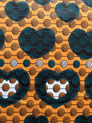 100% Cotton African Print Fabric (6 yards) - Orange / Green - Afrilege
