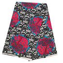 100% Cotton African Print Fabric (6 yards) - Pink / Blue - Afrilege