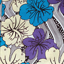 100% Cotton African Print Fabric (6 yards) - Purple / Blue / Beige - Afrilege