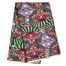 100% Cotton African Print Fabric (6 yards) - Purple / Red / Green - Afrilege