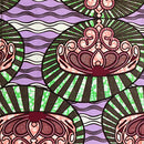 100% Cotton African Print Fabric (6 yards) - Purple / Red / Green - Afrilege