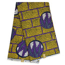 100% Cotton African Print Fabric (6 yards) - Yellow / Purple - Afrilege