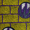 100% Cotton African Print Fabric (6 yards) - Yellow / Purple - Afrilege