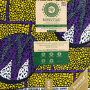 100% Cotton African Print Fabric (6 yards) - Yellow / Purple - Afrilege