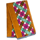 100% Cotton African Print Super Java Fabric (6 yards) - Blue/ orange-Yellow - Afrilege