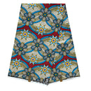 100% Cotton African Super Wax Fabric (6 yards) - Blue / Red / Yellow - Afrilege