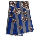 100% Cotton African Super Wax Fabric (6 yards) - blue / white / brown - Afrilege