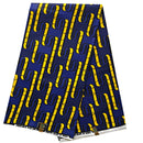 100% Cotton African Super Wax Fabric (6 yards) - blue / Yellow - Afrilege