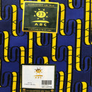 100% Cotton African Super Wax Fabric (6 yards) - blue / Yellow - Afrilege