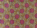 100% Cotton African Super Wax Fabric (6 yards) - Brown / orange - Afrilege