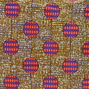 100% Cotton African Super Wax Fabric (6 yards) - Brown / orange - Afrilege