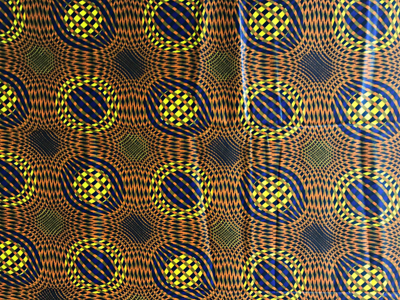 100% Cotton African Super Wax Fabric (6 yards) - Brown / Orange - Afrilege