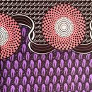 100% Cotton African Super Wax Fabric (6 yards) - Purple / Peach - Afrilege