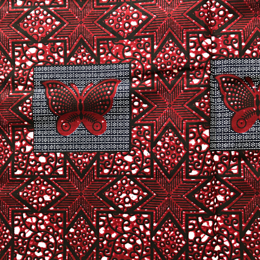 African Wax Print Ankara Fabric - Red | Afrilege