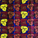 100% Cotton African Super Wax Fabric (6 yards) - Red /  Blue - Afrilege