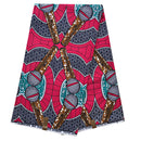 100% Cotton African Super Wax Fabric (6 yards) - Rose gold / green - Afrilege