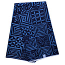 100% cotton Bamileke atoghu Ndop African Print Fabric - Navy / Gray (6 yards) - Afrilege