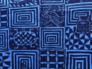100% cotton Bamileke atoghu Ndop African Print Fabric - Navy / Gray (6 yards) - Afrilege