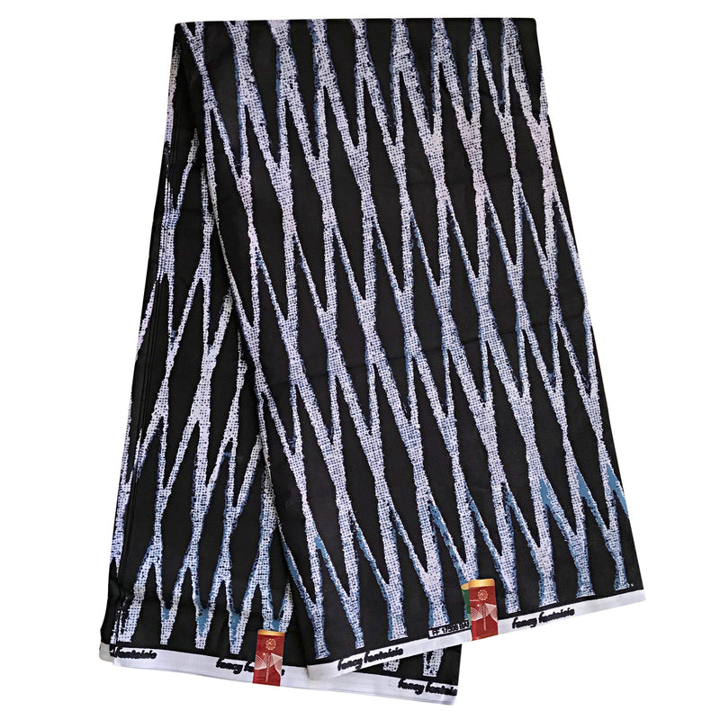 100% Cotton Ndop Bamileke Bandjoun African Print Fabric (6 yards) - Dark Gray - Afrilege