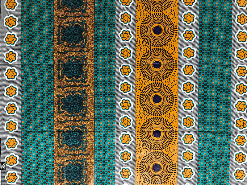African Print Fabric - Green / Orange (6 yards) - Afrilege