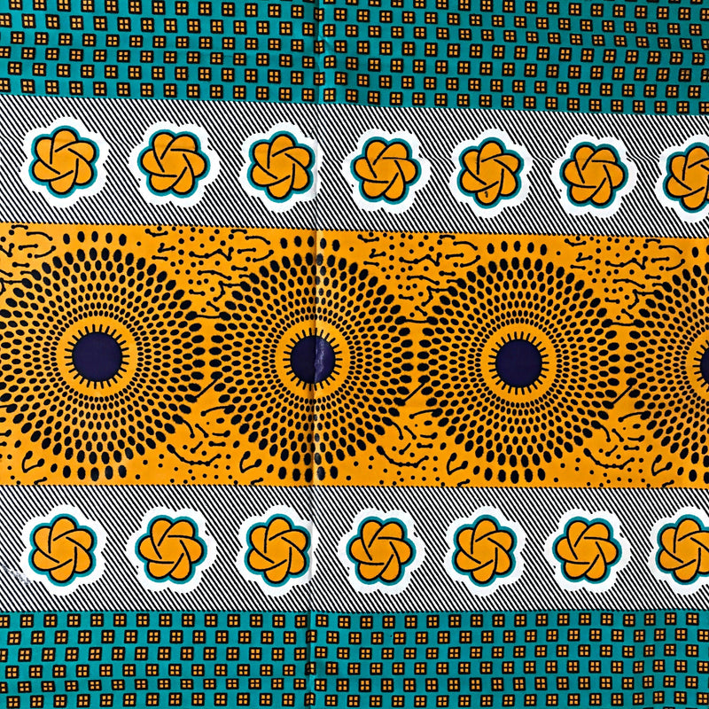 African Print Fabric - Green / Orange (6 yards) - Afrilege