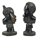 African Couple Ebony Wood Carved Sculpture ( set of 2) - Central African Republic - Afrilege