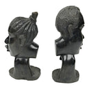 African Couple Ebony Wood Carved Sculpture ( set of 2) - Central African Republic - Afrilege