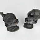African Couple Ebony Wood Carved Sculpture ( set of 2) - Central African Republic - Afrilege
