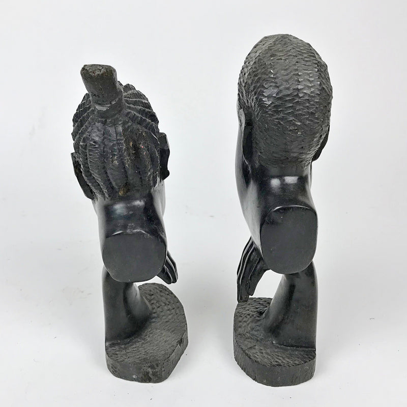 African Couple Ebony Wood Carved Sculpture ( set of 2) - Central African Republic - Afrilege